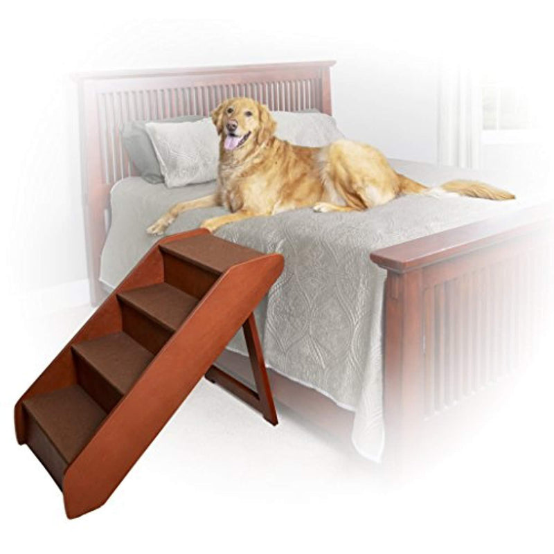 PetSafe Solvit PupSTEP Wood Pet Stairs, X-Large, Foldable Steps for Dogs and Cats, Best for Medium to Large Pets