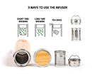 Bamboo Travel Tumbler Tea Infuser- 17oz Stainless Steel Thermos & Strainer, Mug for Hot/Cold Brew Coffee, Vacuum Insulated Bottle, Mesh filter for loose leaf, Fruit Infused Water Flask