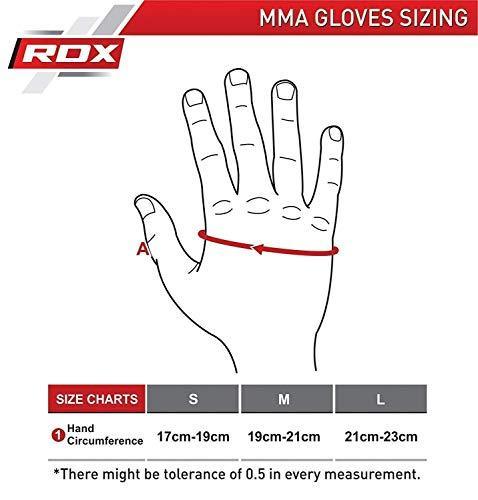 RDX MMA Gloves for Grappling Martial Arts Training | D. Cut Palm Maya Hide Leather Sparring Mitts| Perfect for Cage Fighting, Combat Sports, Punching Bag, Muay Thai & Kickboxing