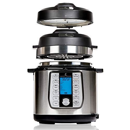 Emeril Lagasse Pressure Cooker, Air Fryer, Steamer and Electric Multi-Cooker. Air Fry Basket and Crisper Lid (6 Qt with 4 Pc Accessory Pack)