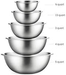 Premium Stainless Steel Mixing Bowls (Set of 6) Stainless Steel Mixing Bowl Set - Easy To Clean, Nesting Bowls for Space Saving Storage, Great for Cooking, Baking, Prepping by Veracity & Verve