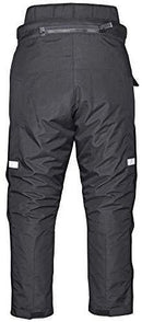 Men's Motorcycle Waterproof Over-Pants Full Side Zip with Removable CE Armor Black