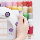 HAITRAL Mini Portable Sewing Machine with Light and Foot Pedal Adjustable Speed