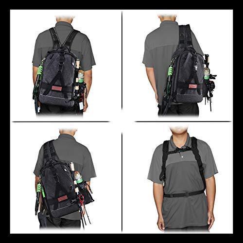 Fiblink Fishing Tackle Backpack Large Waterproof Tackle Bag Storage Outdoor Shoulder Backpack Cross Body Sling Bag