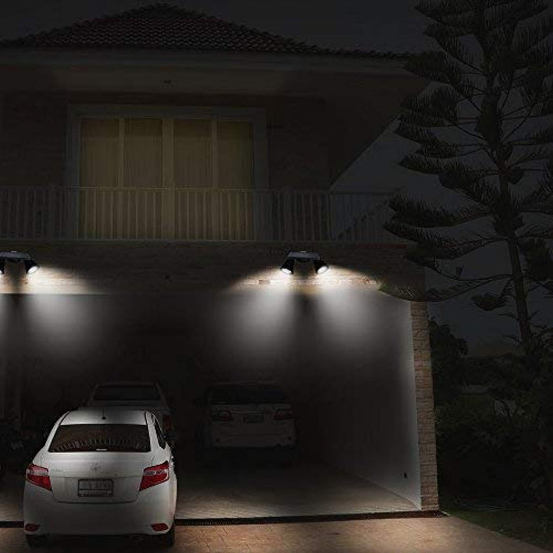 Solar Spotlight, OPERNEE Upgraded Motion Sensor Solar Lights 12 LED 600LM Solar Powered Dual Head Outdoor Security Lights for Patio Porch Deck Yard Garden Garage Driveway Outsides Wall