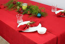 Cotton Craft 100% Linen Christmas Red Table Cloth -Size 60x120 Red Hand Crafted and Hand Stitched Table Cloth with Hemstitch detailing.