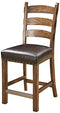 Emerald Home Chambers Creek Brown 24" Bar Stool with Upholstered Faux Leather Seat And Nailhead Trim, Set of Two