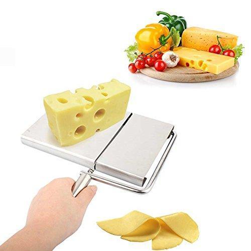 Cheese Slicer Stainless Steel Wire Cutter for Semi Hard and Hard Cheese - Butter Slicer - Vegetable Slicer - Food Slicer - Vegetable Cutting Board Baking Tool (Stainless Steel)