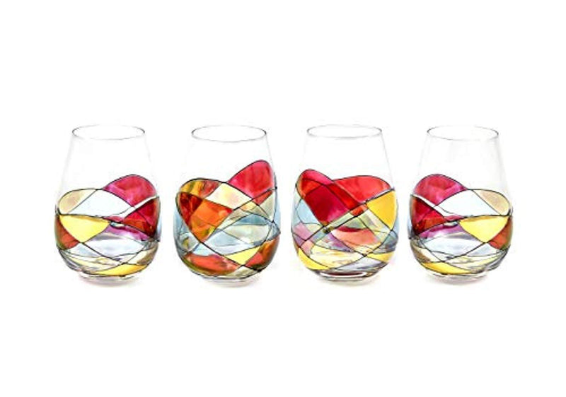 Stemless Wine Glass RED 21Oz Set 4 ANTONI BARCELONA