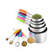 10 Piece Stainless Steel Measuring Cups And Spoons Set with with Colorful Silicone Handles