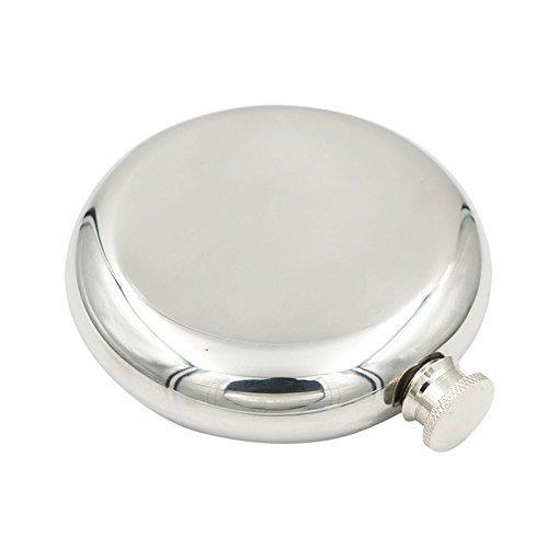 JUJOR Pie Round Flask 5 oz. Stainless Steel 18/8 Mirror Polished