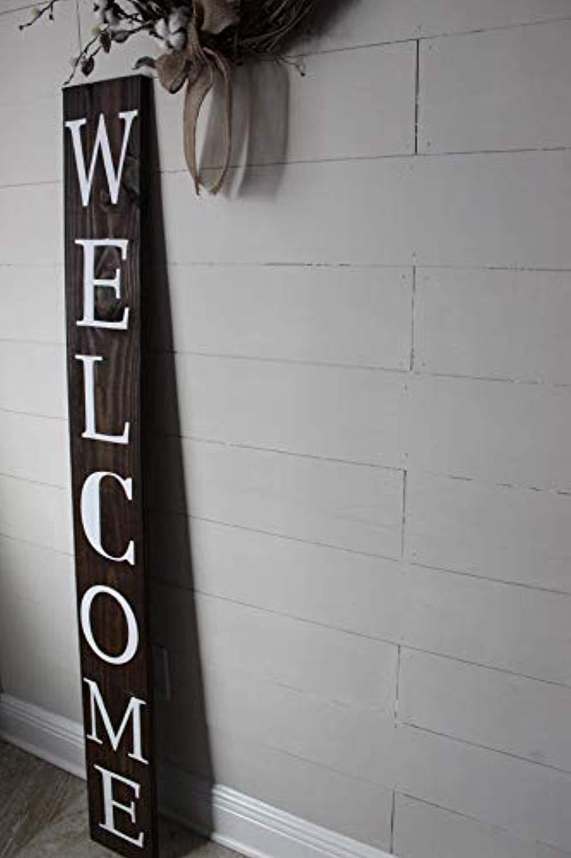 SmithFarmCo Wooden Welcome Sign for Home Front Porch Sign/Front Door Sign: Rustic Wood