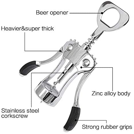 FOHO Wine Opener, Premium Multifunctional Wing Corkscrew Wine Bottle Opener, Luxury Waiter Corkscrew with Stopper Set for Wine Enthusiast Waiters