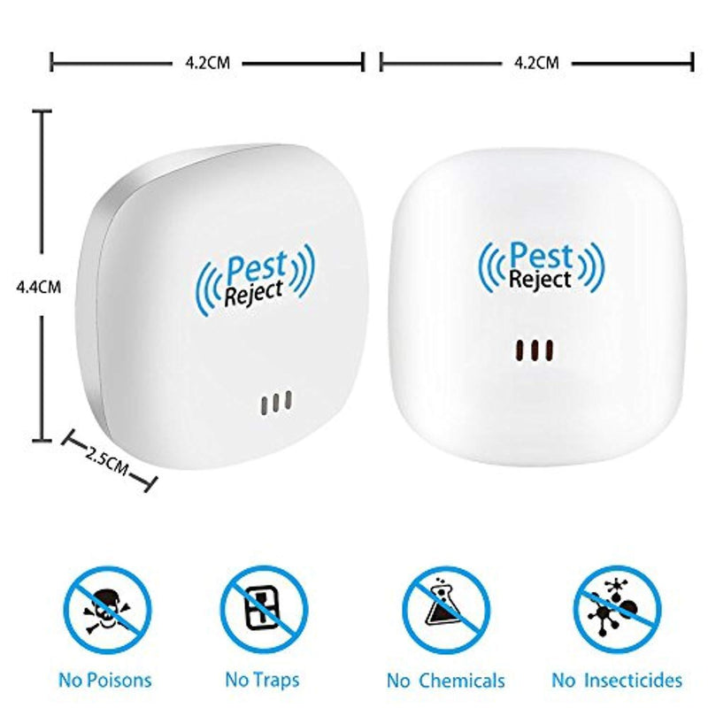 Tomu Ultrasonic Pest Repeller for Bugs and Insects, Mice Repellent to Repel and Prevent Mouse, Ant, Mosquito, Spider, Rodent, Roach,Child and Pets Safe Control(4 New Packs)