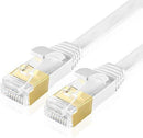 TNP Cat7 Shielded Ethernet Flat Patch Network Cable 33 ft - 10Gbps 600Mhz High Performance with Snagless RJ45 Connectors Gold Plated Plug S/STP Wires Networking Cable Wiring Black