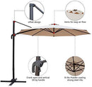 Patio Offset Cantilever Umbrella 10-Feet Outdoor Patio Hanging Umbrella,360 Degree Rotation with Cross Base (10 FT, Beige)