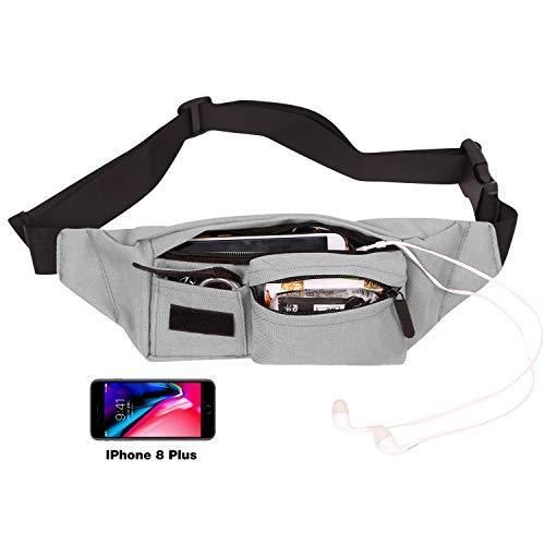 RedSwing Small Fanny Pack for Traveling Hiking Running Walking Outdoor Sports for Men Women, 4 Pockets Waist Pack Fits Most Smartphones, Black/Blue/Grey/Red