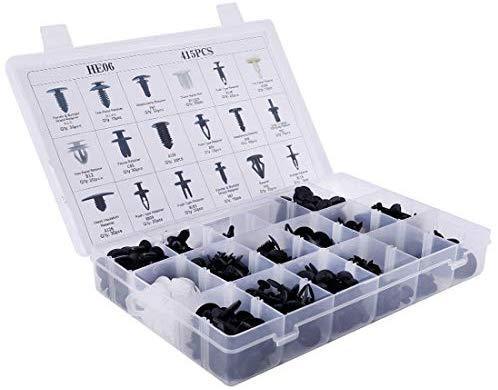 UTSAUTO 620Pcs Car Retainer Clips & Plastic Fasteners Kit Fender Rivet Clips 16 Most Popular Sizes Auto Push Pin Rivets Set for Toyota GM Ford Honda Acura Chrysler