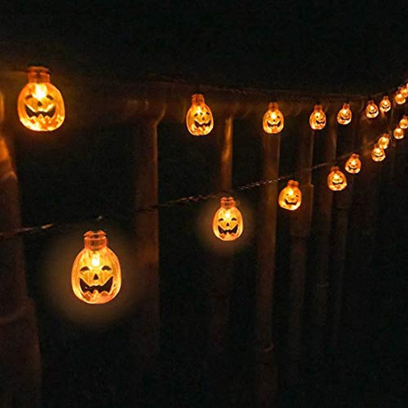 SEMILITS Solar String Lights Outdoor 30LED Yard Decorations 3D Pumpkin Garden Decor Halloween Christmas Lights