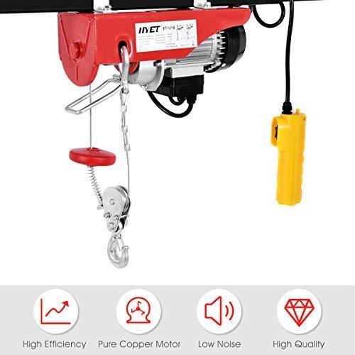 Goplus 1320LBS Lift Electric Hoist Crane Remote Control Power System, Carbon Steel Wire Overhead Crane Garage Ceiling Pulley Winch w/Emergency Stop Switch, UL Approval