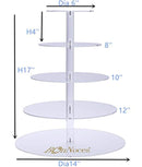 BonNoces 5 Tiers Round Acrylic Pastry Wedding Cupcake Stands Tower Tree-Cupcake Carrier-Clear Tiered Cake Stand Tall Jumbo-Round Dessert Stands-Cupcake Display Stand