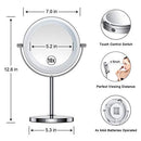 Benbilry Lighted Makeup Mirror - LED Double Sided 1x/10x Magnification Cosmetic Mirror,7 Inch Battery-Powered 360 Degree Rotation Vanity Mirror with On/Off Push-Button