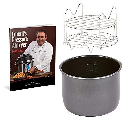 Emeril Lagasse Pressure Cooker, Air Fryer, Steamer and Electric Multi-Cooker. Air Fry Basket and Crisper Lid (6 Qt with 4 Pc Accessory Pack)