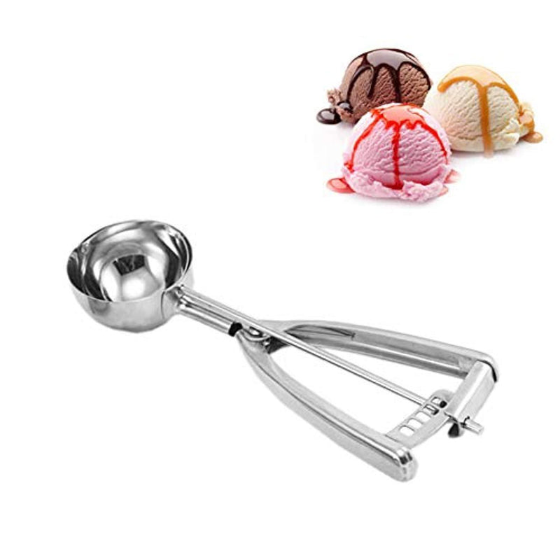 Behomy wqrqw-70 Stainless Steel Ice Cream, Easy Trigger Cookie Water Melon Scoop Set of 3(Small,Medium,Large), 4-6cm, Silver