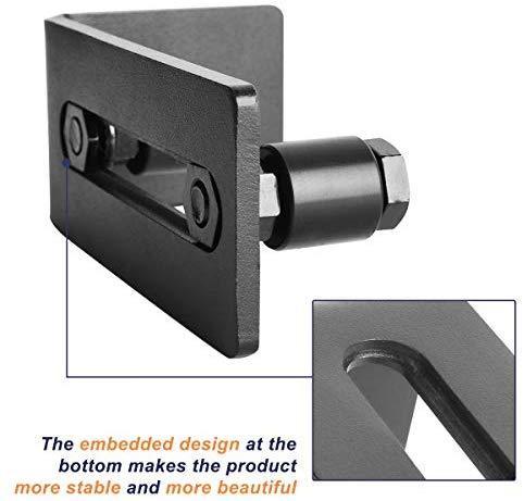 SMARTSTANDARD Sliding Barn Door Bottom Adjustable Floor Guide Roller, Black, Smoothly and Quietly, Easy to Install (2 Rollers) 2PCS