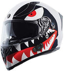 TORC T15B Bluetooth Integrated Full Face Motorcycle Helmet With Graphic (T15B Chrome Flying Tiger, Medium)