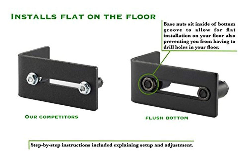 Barn Door Floor Guide Stay Roller | Floor Guides With 8 Setup Options | Flush Design | Perfect Fit for ALL Barn Doors | Bottom Bracket Sits Flat On Ground | One Adjustable Wall Guide per unit ordered