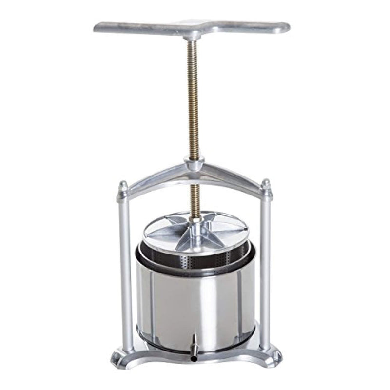 HOMCOM 1.4 Gallon Stainless Steel Manual Fruit Juice and Wine Press - Silver