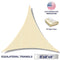 Windscreen4less 8' x 8' x 8' Sun Shade Sail Canopy in Beige with Commercial Grade (3 Year Warranty) Customized