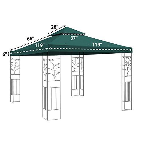 Replacement 10'X10'Gazebo Canopy top Patio Pavilion Cover Sunshade plyester Double Tiers-Taupe