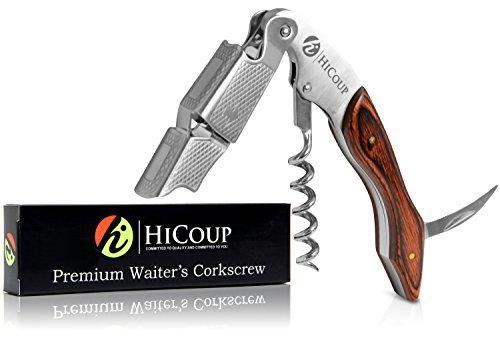 Professional Waiter’s Corkscrew by HiCoup – Bai Ying Wood Handle All-in-one Corkscrew, Bottle Opener and Foil Cutter, The Favored Choice of Sommeliers, Waiters and Bartenders Around The World