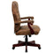 Flash Furniture Bomber Brown Classic Executive Swivel Office Chair with Arms