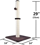 Allan Wendling (Patent) 29" Tall Cat Scratching Post, Claw Scratcher with Sisal Rope and Covered with Soft Smooth Plush, Vertical Scratch [Full Strectch], Modern Design 29 Inches Height