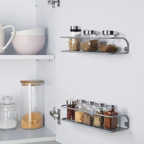 NEX Wall Mount Spice Racks for Kitchen Storage - Set of 4