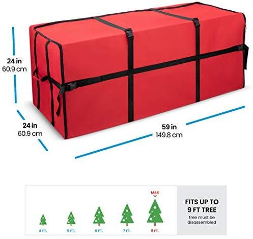 Extra Wide Opening Christmas Tree Storage Bag - Fits Up to 9 ft. Tall Artificial Disassembled Trees, Durable Straps & Reinforced Handles by ZOBER