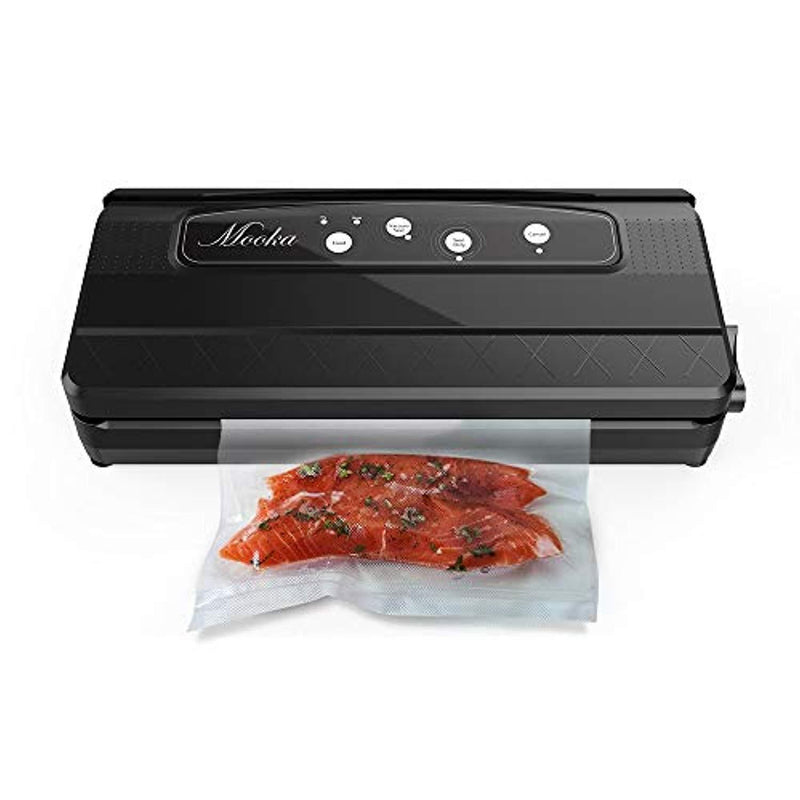 Vacuum Sealer, Mooka 4-in-1 Sealing System with Cutter, 10 Sealing Bags (FDA-Certified), Multi-use Vacuum Packing Machine and Pumping Hose, Dry & Moist Food Mode for Food Preservation (TVS-2150)