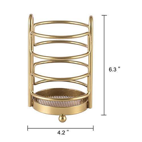 Paper Towel Holder Countertop, TY Storage Metal Standing Simply Tear Roll Holder, Fits Standard and Jumbo-Sized Rolls for Kitchen Countertop, Golden