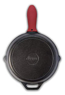 cuisinel - Pre-Seasoned Cast Iron Skillet (12-Inch) w/Handle Cover Oven Safe Cookware | Heat-Resistant Holder | Indoor and Outdoor Use | Grill, Stovetop, Induction Safe. New Version