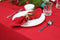 Cotton Craft 100% Linen Christmas Red Table Cloth -Size 60x120 Red Hand Crafted and Hand Stitched Table Cloth with Hemstitch detailing.