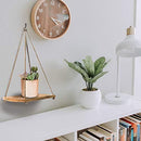 Knam Beautiful Wood Hanging Swing Rope Floating Shelves for Wall Decoration | Set of 2