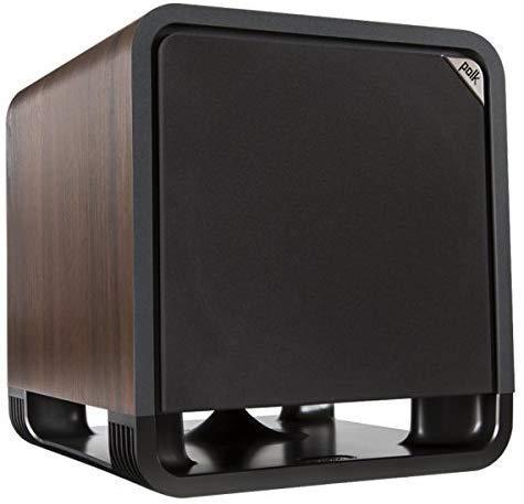 Polk Audio HTS 10 Powered Subwoofer with Power Port Technology | 10” Woofer, up to 200W Amp | For the Ultimate Home Theater Experience | Modern Sub that Fits in any Setting | Washed Black Walnut