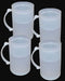 Set of 4 Double Wall Frosty Freezer Cold Mugs - 16-oz. White Color