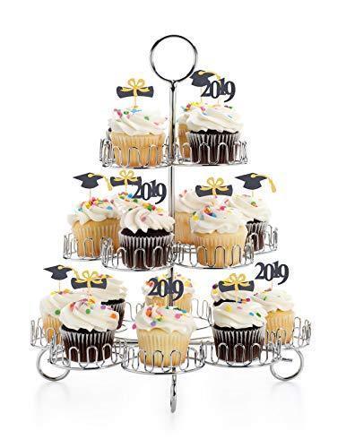 Qibote Graduation Cupcake Toppers 2019 Graduation Party Cake Decorations Cupcake Topper Picks Class of 2019 Graduation Party Supplies (48 PCS)