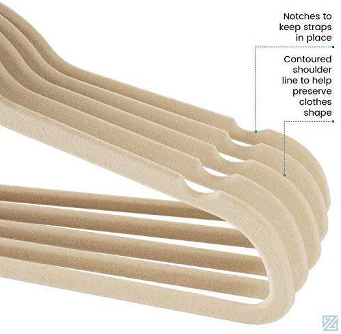 Non-Slip Velvet Hangers - Suit Hangers (50-pack) Ultra Thin Space Saving 360 Degree Swivel Hook Strong by ZOBER