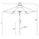 FLAME&SHADE 11 feet Solar Power LED Lights Outdoor Patio Market Umbrella with Crank Lift, Push Button Tilt, Red