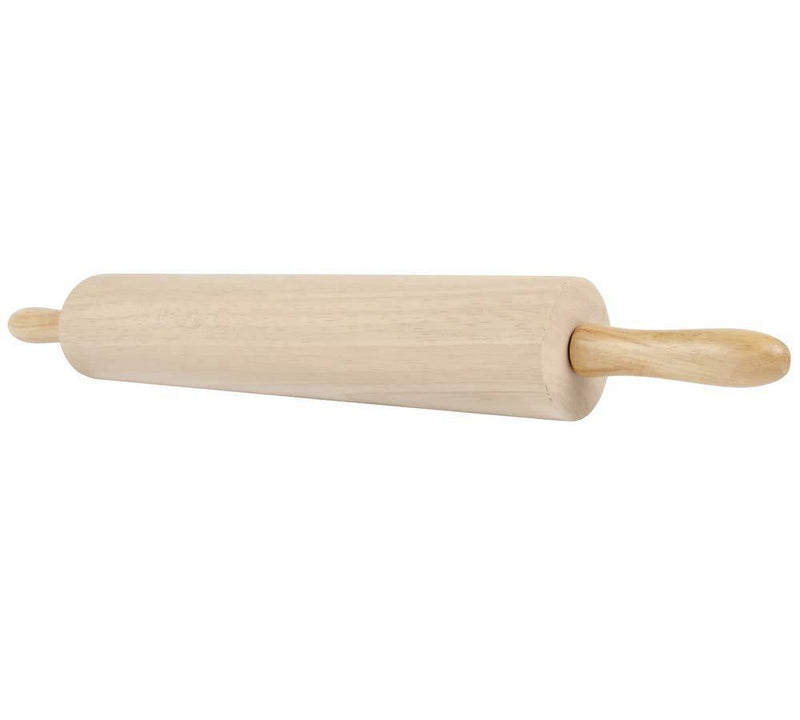 15-Inch Long Wooden Rolling Pin, Hardwood Dough Roller With Smooth Rollers for Baking Bread, Pastry, Cookies, Pizza, Pie, and Fondant